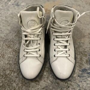 Diesel Ivory Leather Sneakers